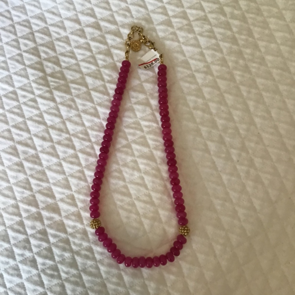 CAPUCINE DE WULF  BERRY SINGLE STRAND NECKLACE PINK NWT
